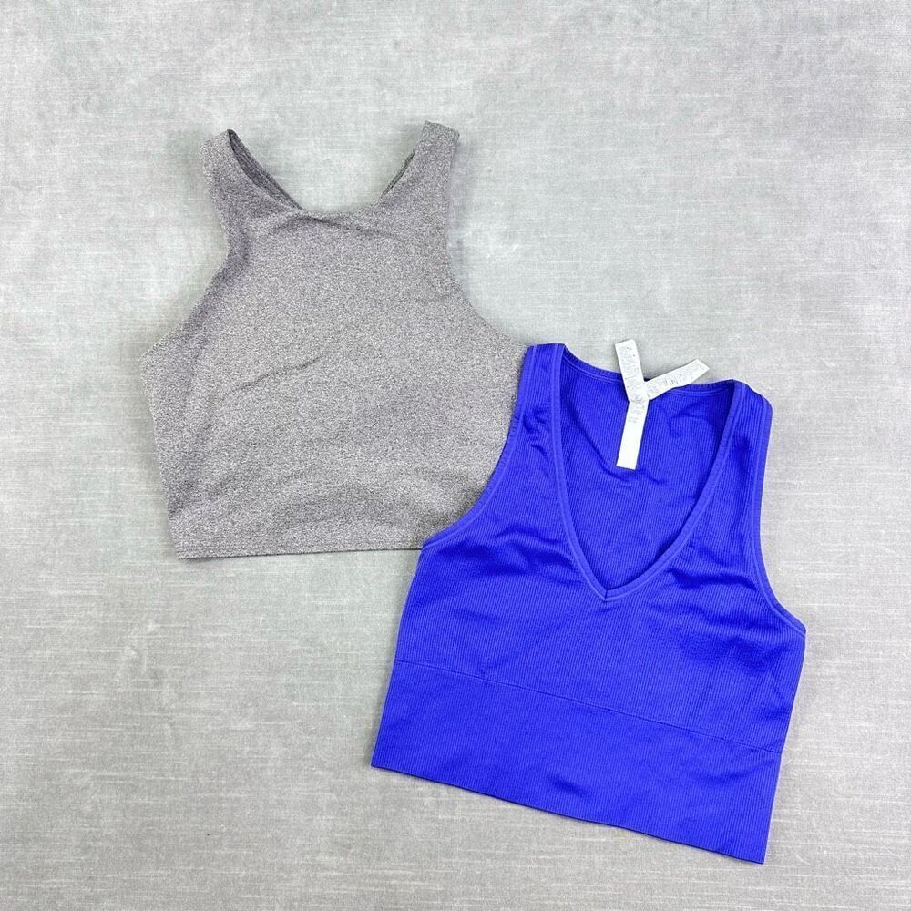Athleta Sports Bra Bundle Women’s S Gray Purple Longline‎ Athletic Performance